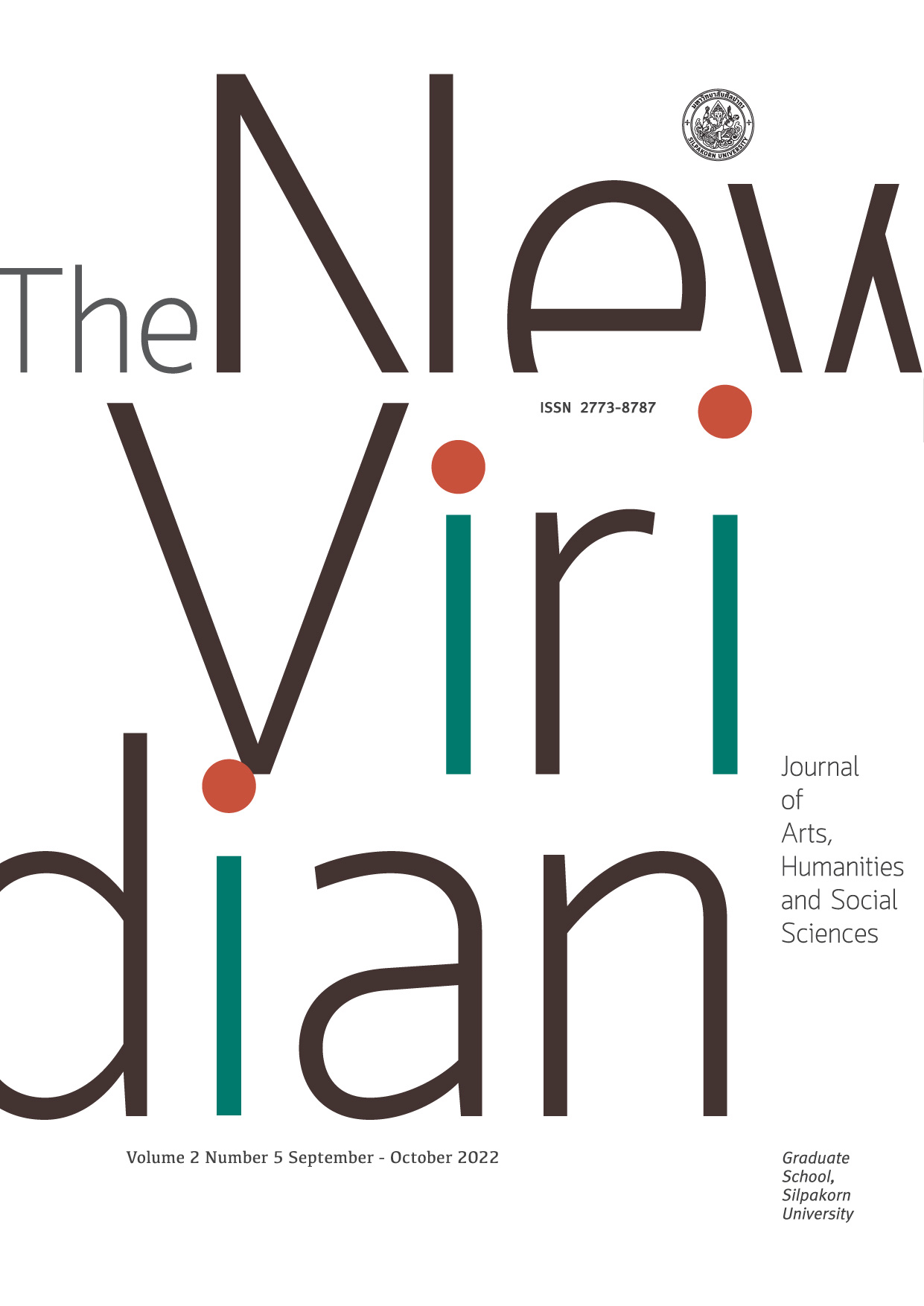 					View Vol. 2 No. 5 (2022): The New Viridian Journal of Arts, Humanities and Social Sciences ( September – October 2022)
				